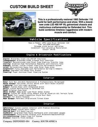 1995 LAND ROVER DEFENDER 110 S photo 2